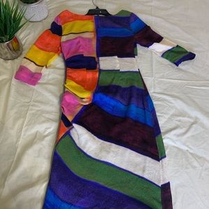 Gorgeous Tracy Reese rainbow watercolor dress